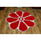 Covor Shaggy Gusto Floare C300 roșu, cerc 140 cm