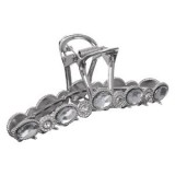 Clamă de păr metalică argintie cu strasuri și margele, 11 cm, CMCLASS