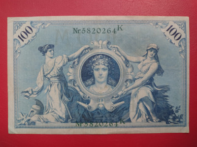 Bancnota GERMANIA - 100 Mark 1908 foto