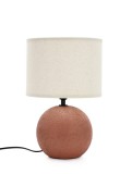 Cumpara ieftin Veioza ceramica maro textil crem Irvin &Oslash;20x32h