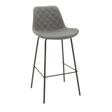 Cumpara ieftin Scaun bar Faith piele ecologica PU antichizat antracit si metal negru 50x54x104 cm