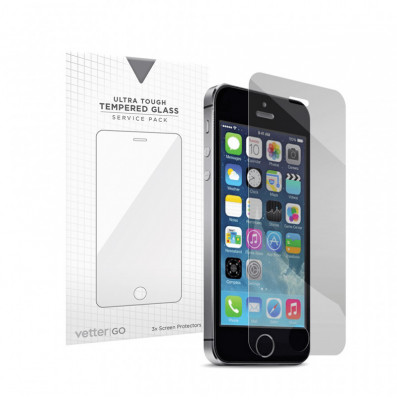 Tempered Glass Vetter GO iPhone 5s, 5, 5c, 3 Pack foto