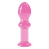 Cumpara ieftin Dop Anal Din Sticla Borosilicata Glass Romance, Roz, 11.5 cm