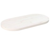 VidaXL Blat de masă, alb, 60x30x2,5 cm, lemn masiv de pin, oval