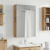 vidaXL Dulap cu oglindă pentru baie cu raft Pe perete Stejar artizanal 889030