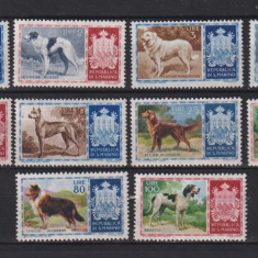 SAN MARINO, FAUNA RASE DE CAINI 1956 MI. 547-556 MNH