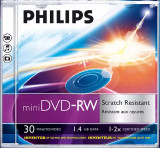 Mini DVD DVD-RW 8 cm Philips 1-2X 1.4 GB / 30 min pentru camere video - sigilat