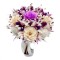 Buchet flori de camp , personalizabil, ideal pentru cununie civila, nunta, mireasa, nasa sau cadou, alb- violet