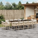 Cumpara ieftin Gossi set mobilier de gradina cu perne, 15 piese, bej, poliratan