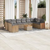 vidaXL Set canapele de grădină cu perne, 11 piese, bej, poliratan 3260414