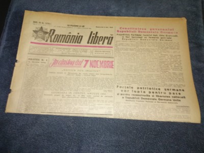 ZIARUL ROMANIA LIBERA 9 OCTOMBRIE 1949 foto