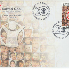 2010 Romania, FDC Organizatia Salvati Copiii 20 ani LP 1867, plic prima zi