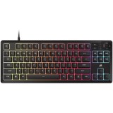 Tastatura Gaming cu fir Corsair K55 CORE TKL, iluminare RGB, 87 de taste, Switch-uri Rubber Dome, conectivitate USB 2.0 Type-A