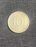 Moneda 10 ore 1954 Suedia argint, Europa