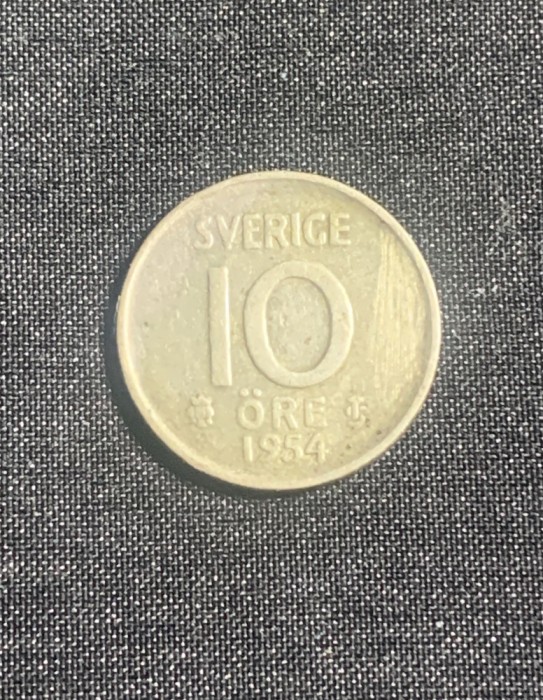 Moneda 10 ore 1954 Suedia argint