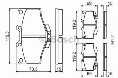 Set placute frana,frana disc TOYOTA HILUX II pick-up (LN8, RN5, LN6, YN6, YN5, LN5, RN6) (1983 - 2005) BOSCH 0 986 424 268 foto