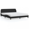 Gossi cadru de pat cu tablie, negru, 180x200 cm, piele ecologica