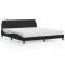 Gossi cadru de pat cu tablie, negru, 180x200 cm, piele ecologica