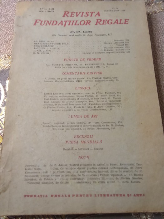 CI. Revista Fundațiilor Regale septembrie 1946