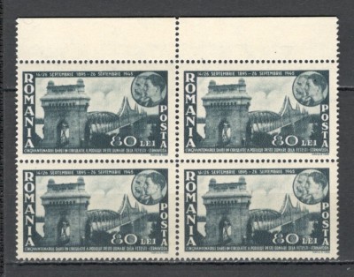 Romania.1945 50 ani Podul Cernavoda bloc 4 XR.132 foto