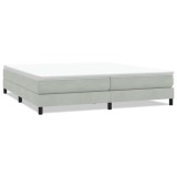 Cumpara ieftin Pat cu arcuri fara saltea gri deschis 200x210 cm catifea