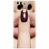 Husa silicon pentru Huawei P9, Finger Purple Nailpolish Girl Lips