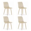 Set 4 scaune bucatarie/living, Artool, Lava, catifea, metal, bej deschis, 45x55x86 cm GartenVIP DiyLine
