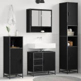 vidaXL Set de mobilier pentru baie 3 pcs Stejar negru 90 x 33 x 60 cm 3402541