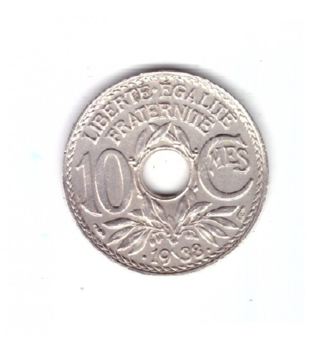 Moneda Franta 10 centimes 1938, stare foarte buna, curata