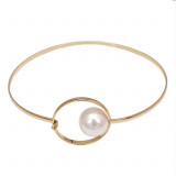 Colier Serena, auriu, tip choker, decorat cu perla, ajustabil - Colectia Universe of Pearls