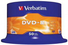 Mediu optic Verbatim BLANK DVD-R SL 16X 4.7GB 50 bucati foto