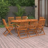 VidaXL Set mobilier de grădină 9 piese 180x90x75 cm, lemn masiv acacia
