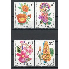 Congo 1971 Mi 425/28 MNH, nestampilat - Flori