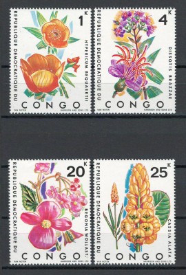 Congo 1971 Mi 425/28 MNH, nestampilat - Flori foto
