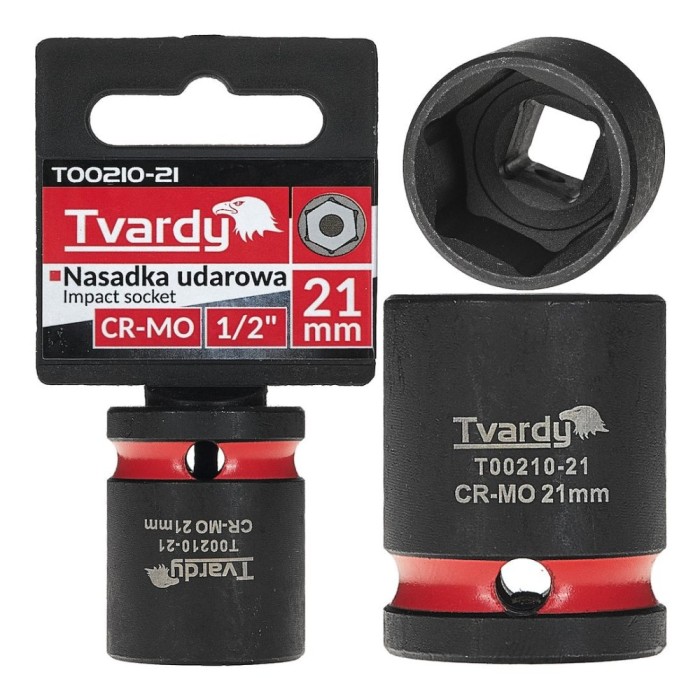 Cheie tubulara de impact in 6 puncte, 1 / 2&quot;, 21 mm, Tvardy T00210-21