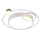 Lustra LED Circle, 3 tipuri de lumini, intensitate reglabila, 50x9cm, alba