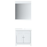 Set mobilier baie &bdquo;BERG&rdquo;, 2 piese, alb, lemn masiv de pin