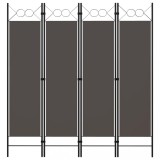 VidaXL Paravan de cameră cu 4 panouri, antracit, 160x180 cm