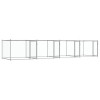Cusca pentru caini cu usi, gri, 8x2x1,5 m, otel galvanizat