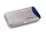 Caseta metalica edelstein cu patroane,set 6 patroane,albastru safir, Pelikan