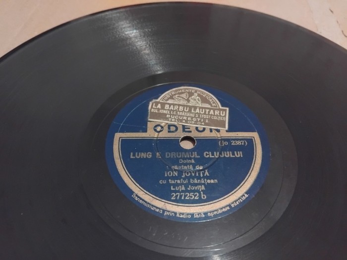 Disc patefon/gramofon Ion Iovita - Lung e drumul Clujului