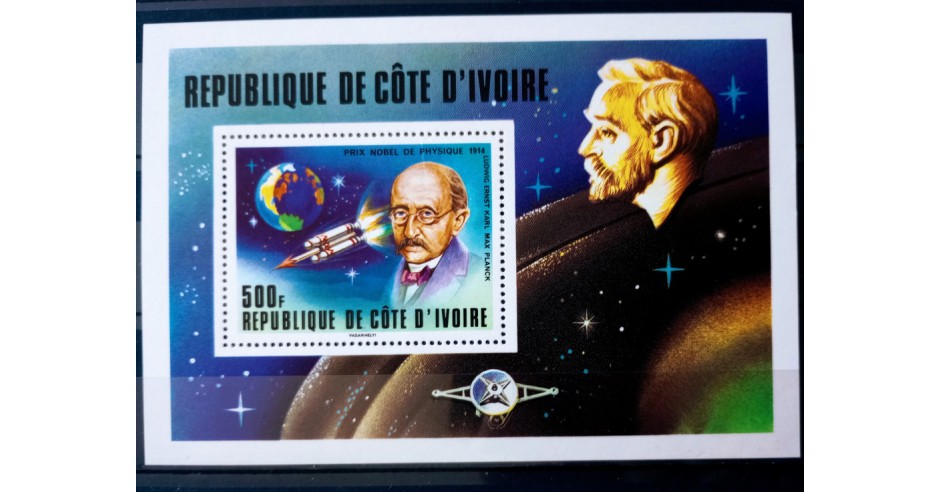 Coasta de fildes 1978 cosmos,spatiu rachete ,Max Planck, bloc ...