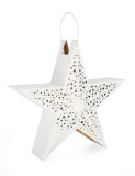 Felinar metal alb Steluta 41x14x39 cm