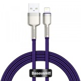 Cablu Date si Incarcare USB-A - Lightning Baseus Cafule Metal Series, 18W, 1m, Mov CALJK-A05, Apple