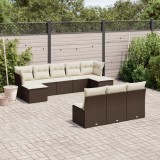 Gossi set canapele de gradina cu perne, 10 piese, maro, poliratan