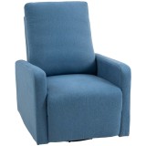 HOMCOM Fotoliu Relaxant Reclinabil Manual la 135&deg;, Rotativ la 360&deg; cu Funcție de Balans, Albastru | Aosom Romania