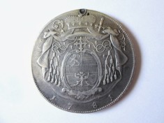 Rară! Statele Austriece-Episcopia de Salzburg 1 Thaler 1781 argint Printul Arhiepiscop Hieronymus,diam:41 mm,greutate:27,70 gr.Pret catalog:350 Euro