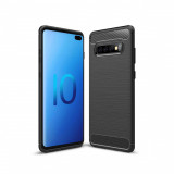 Cumpara ieftin Husa Compatibila cu Samsung Galaxy S10 Techsuit Carbon Silicone Negru, Carcasa