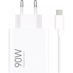 Incarcator Retea Cu Cablu USB-C Xiaomi HyperCharge Combo, 90W, 6.1A, 1 x USB-A, Alb