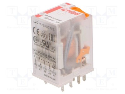 Releu electromagnetic 4PDT 115VAC 6A RELPOL foto